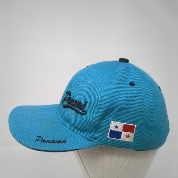Panaman Strapback Hat Blue One Size Adjustable Embroidered Parrot Mega Sport - Picture 3 of 8